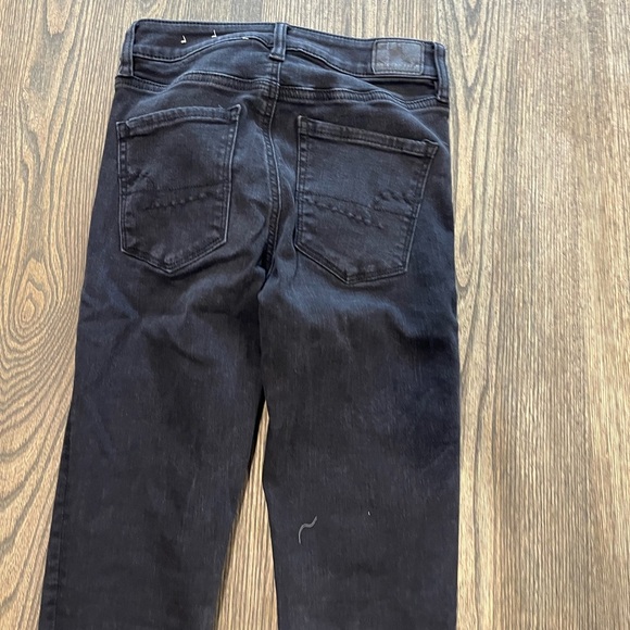 American Eagle Skinny Jeans High Rise Next Level Stretch Denim Black Size 2 - Picture 11 of 11